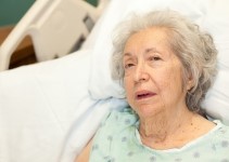 elderly woman in hospital